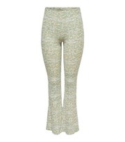 NEON & NYLON Off White Speckled Flared Trousers